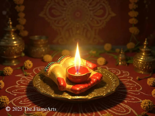 Laxmi Hands Diya (Set of 2)